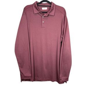 Grandslam Performance Men's Long Sleeve Polo Burgundy Size XLT Tall